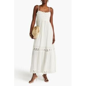 NWT Jonathan Simkhai Salana Crochet White Maxi Dress Size 10